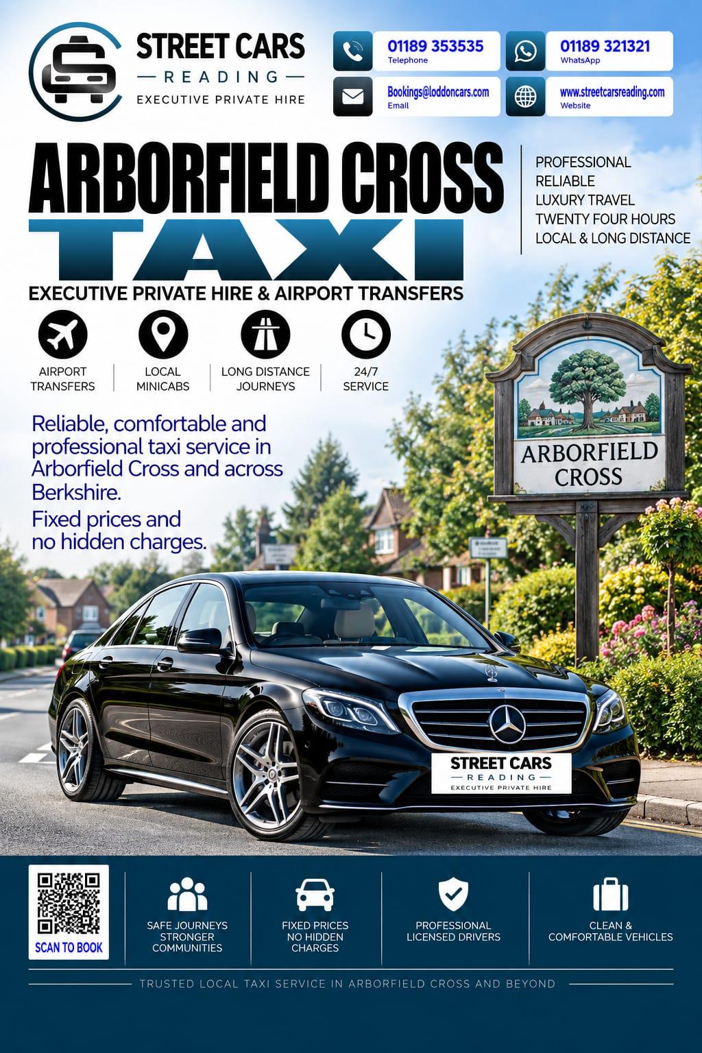 Arborfield Cross taxi service near Wokingham
