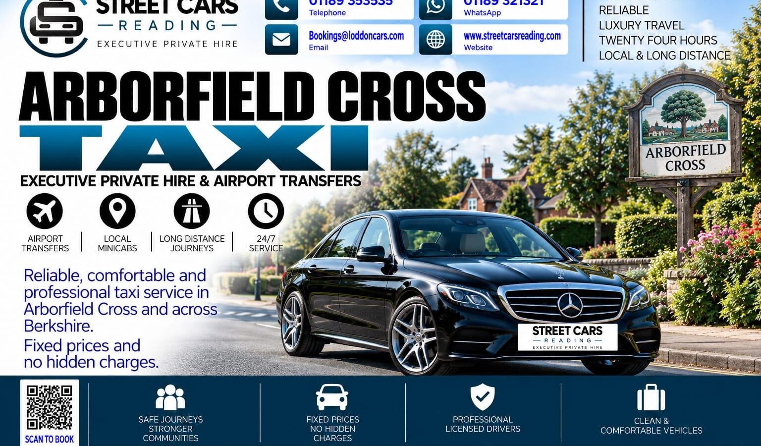 Arborfield Cross Taxi Street Cars Reading