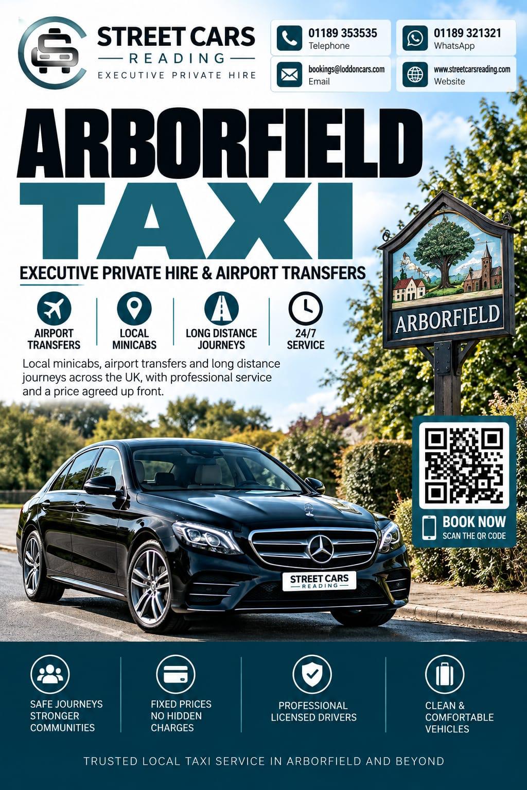 Arborfield taxi service in Berkshire