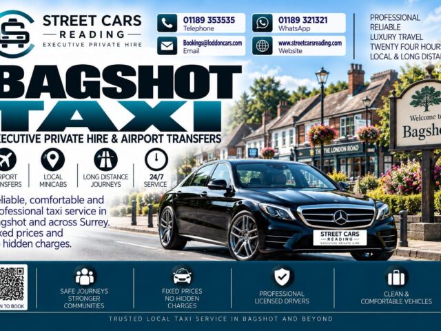 Bagshot Taxi Street Cars Reading