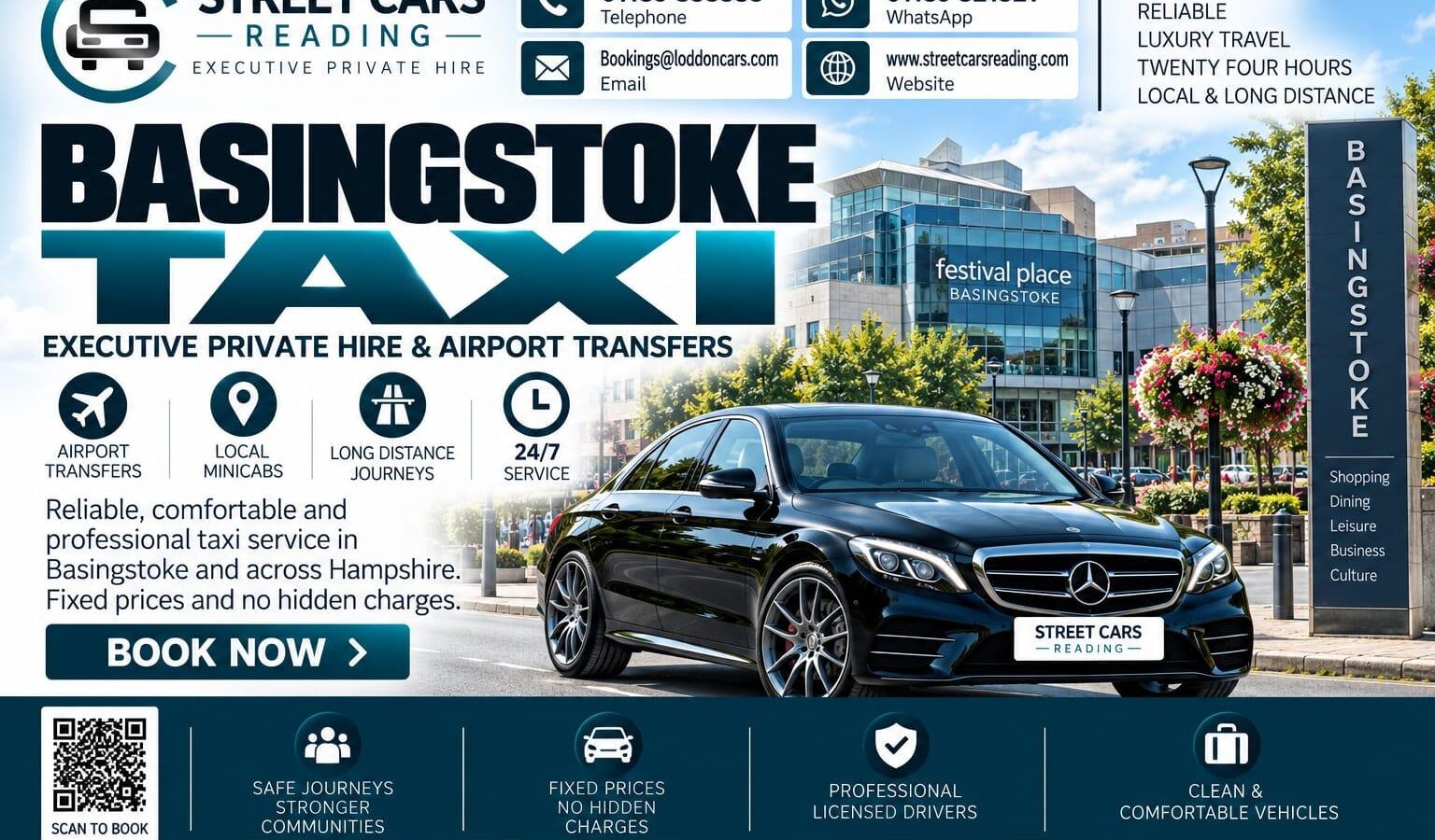 Basingstoke Taxi Street Cars Reading