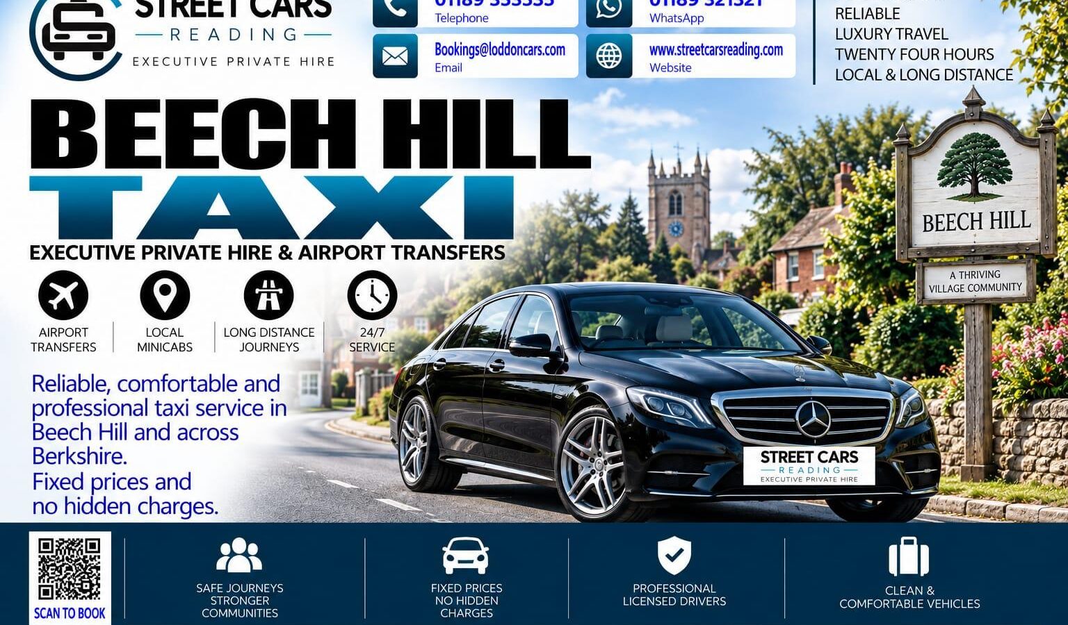 Beech Hill Taxi Street Cars Reading