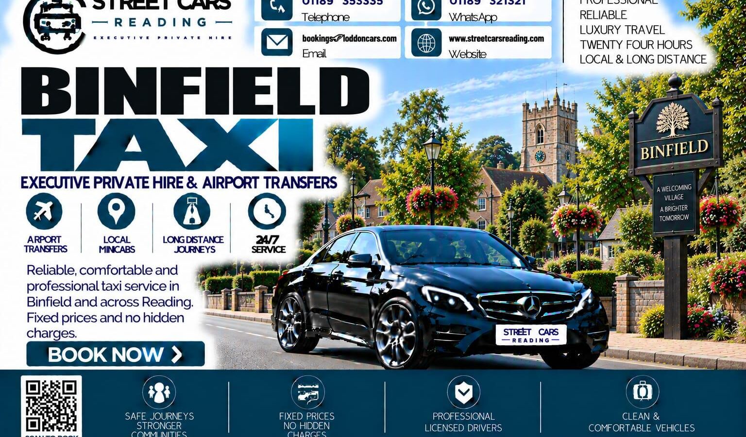 Binfield Taxi Street Cars Reading