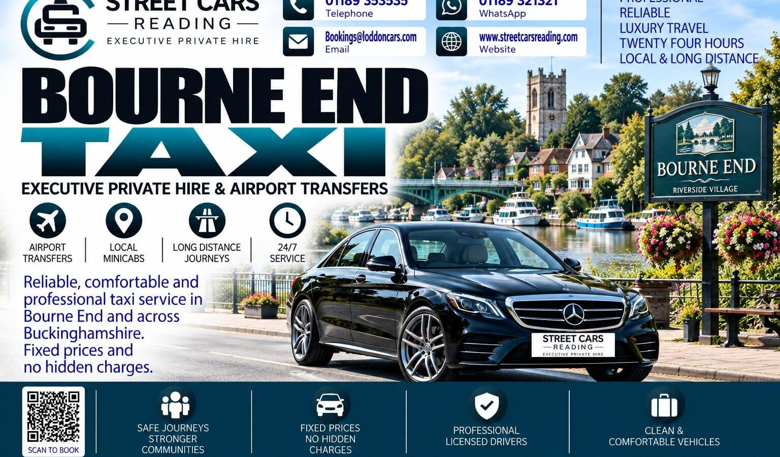 Bourne End Taxi Street Cars Reading