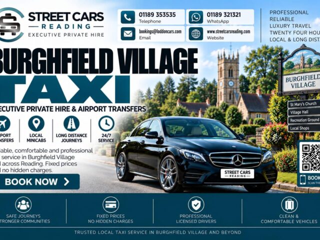 Burghfield Village Taxi Street Cars Reading