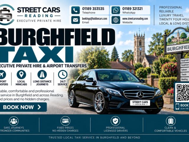 Burghfield Taxi Street Cars Reading