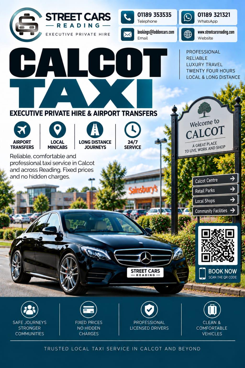 Calcot taxi service in Reading Berkshire