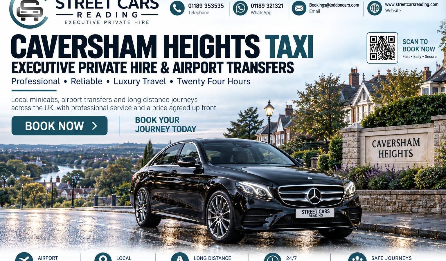 Caversham Heights Taxi Street Cars Reading