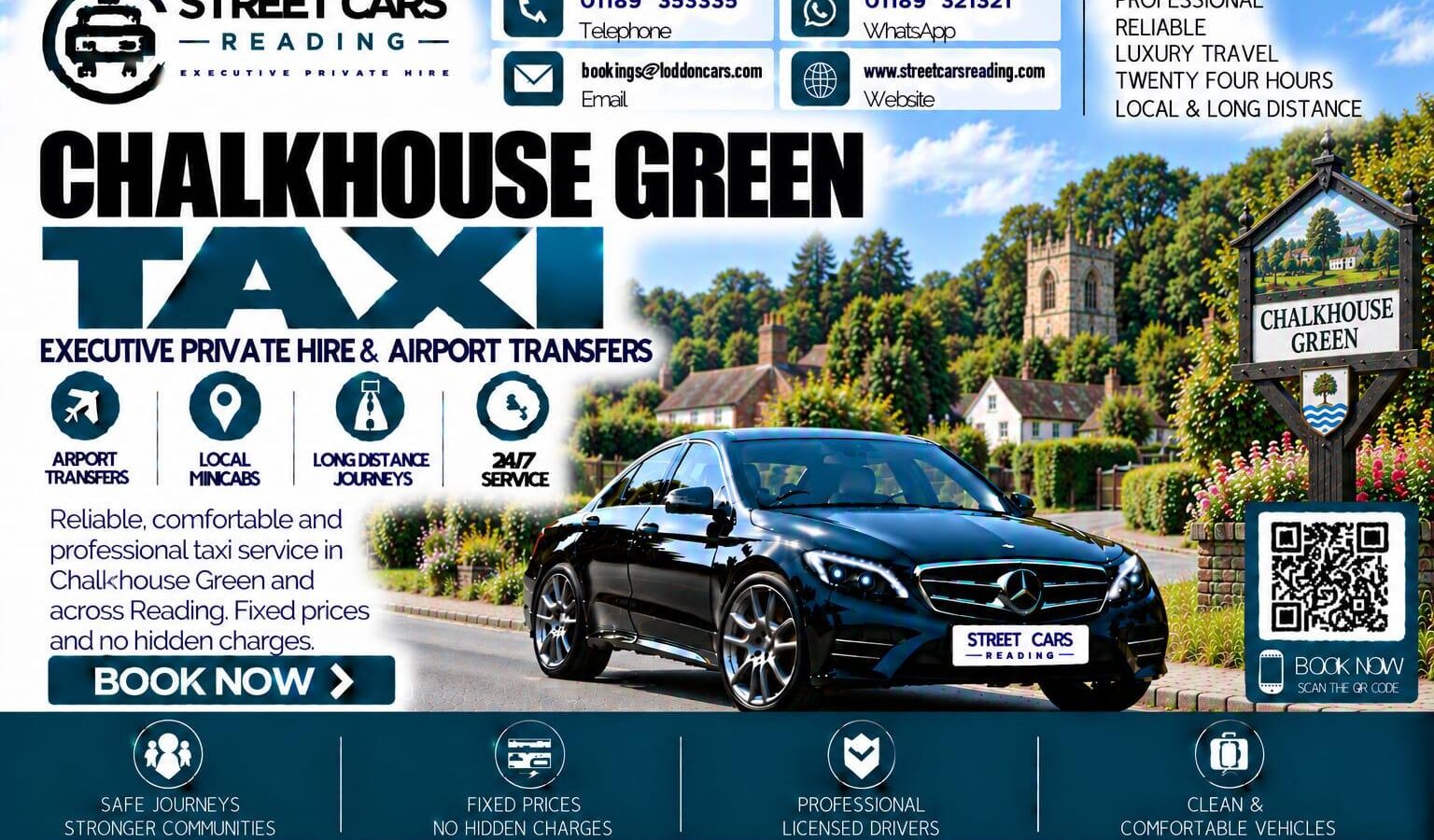 Chalkhouse Green Taxi Street Cars Reading