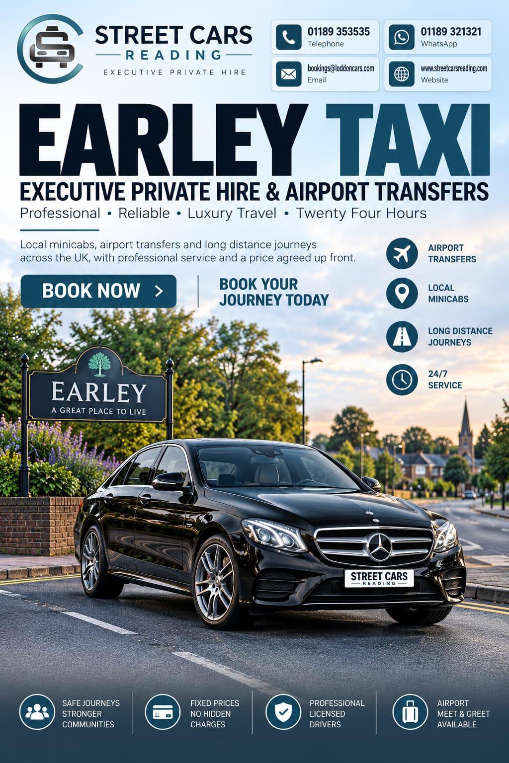 Earley taxi service in Reading Berkshire