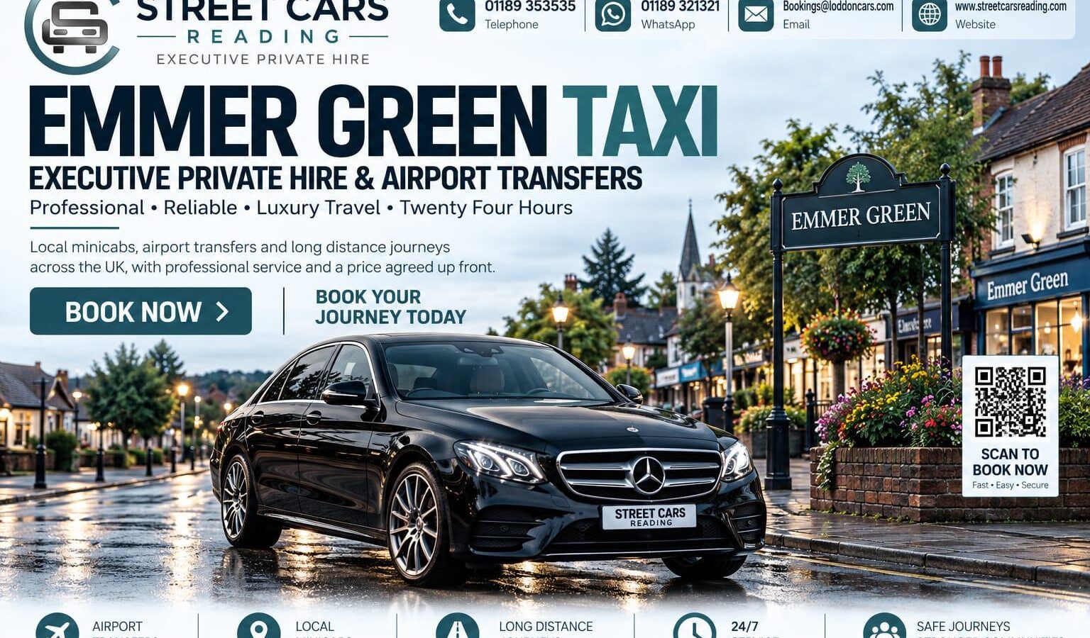 Emmer Green Taxi Street Cars Reading