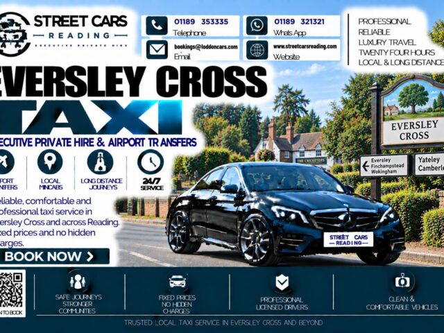 Eversley Cross Taxi Street Cars Reading