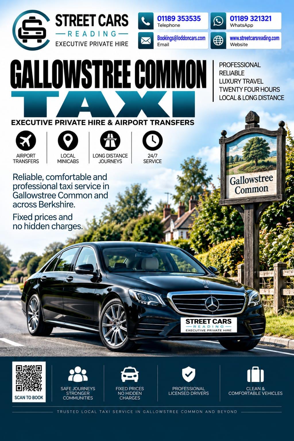 Gallowstree Common taxi service near Reading