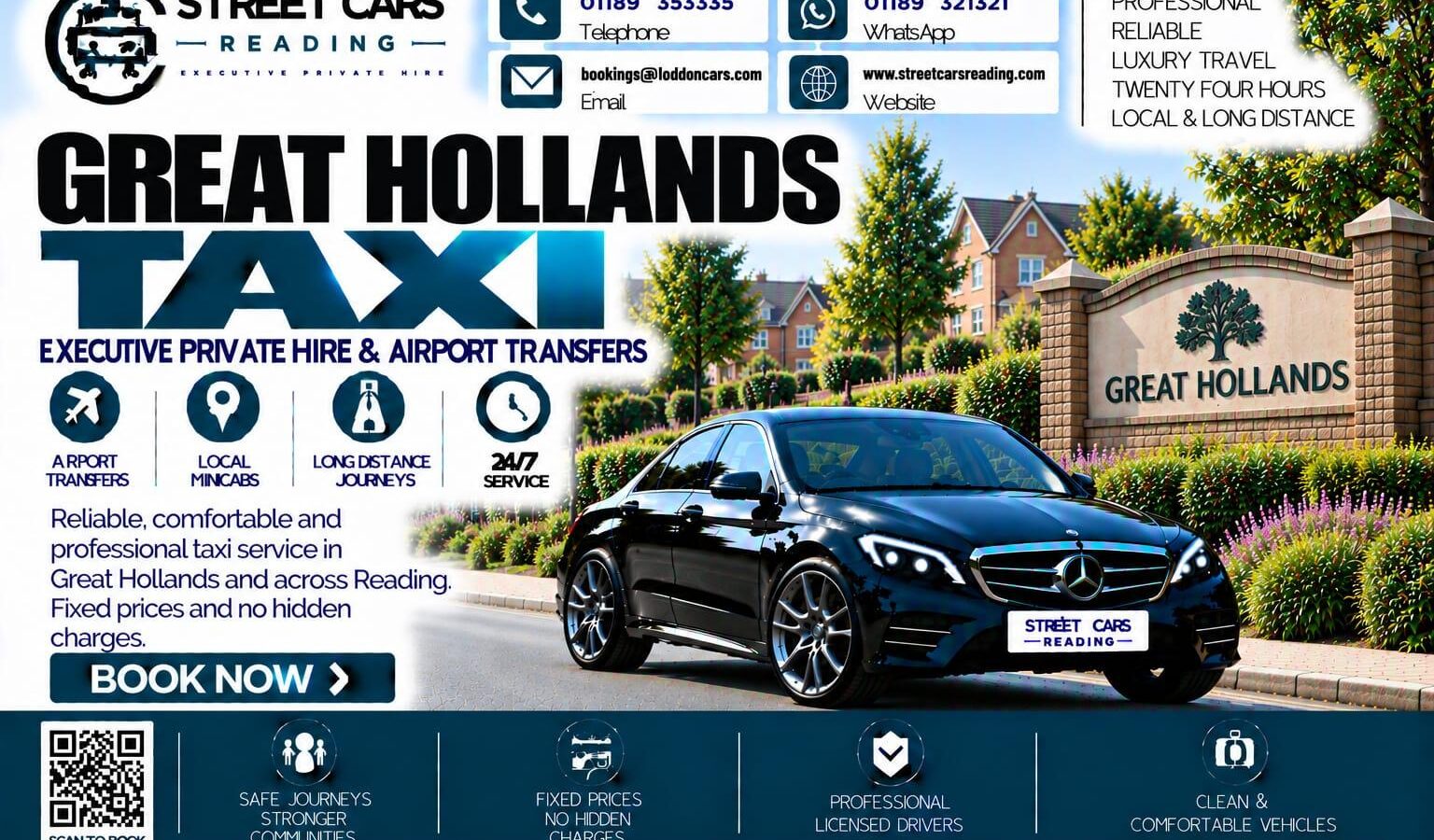 Great Hollands Taxi Street Cars Reading