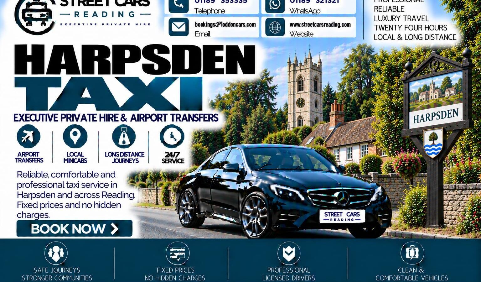 Harpsden Taxi Street Cars Reading