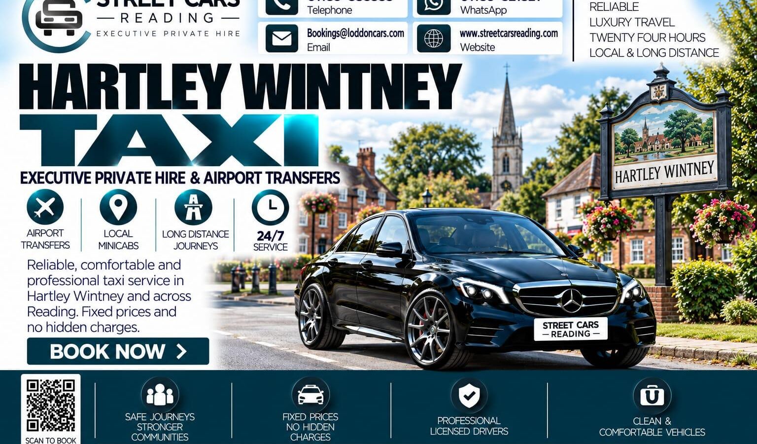Hartley Wintney Taxi Street Cars Reading