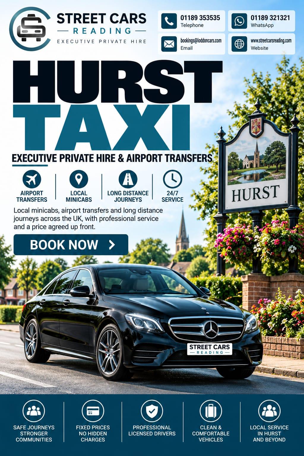 Hurst taxi service in Berkshire