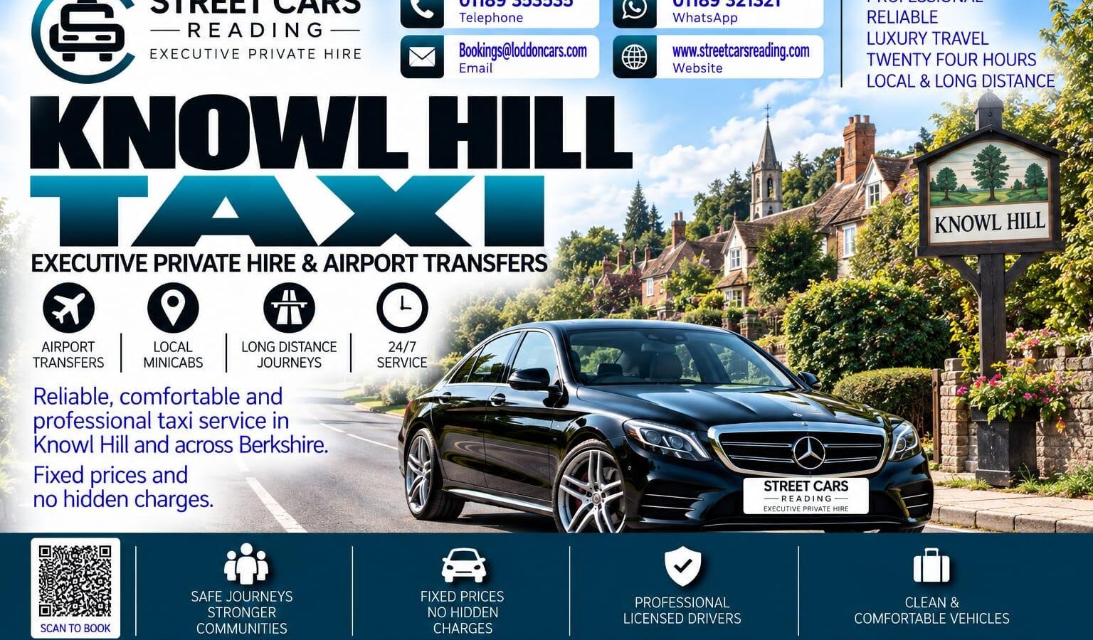 Knowl Hill Taxi Street Cars Reading