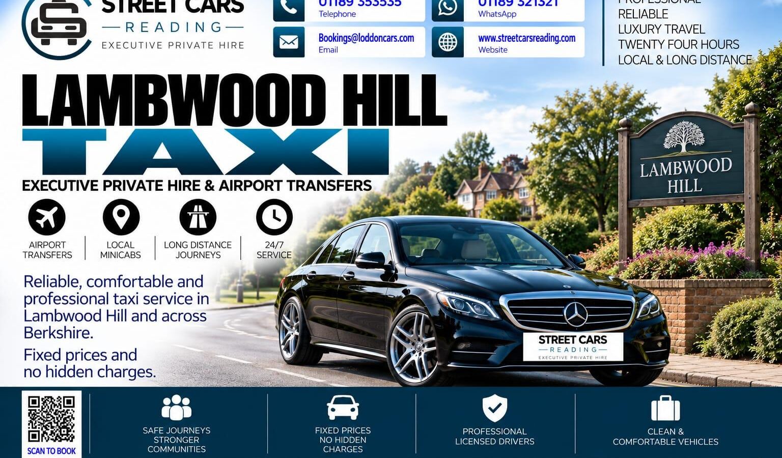 Lambwood Hill Taxi Street Cars Reading
