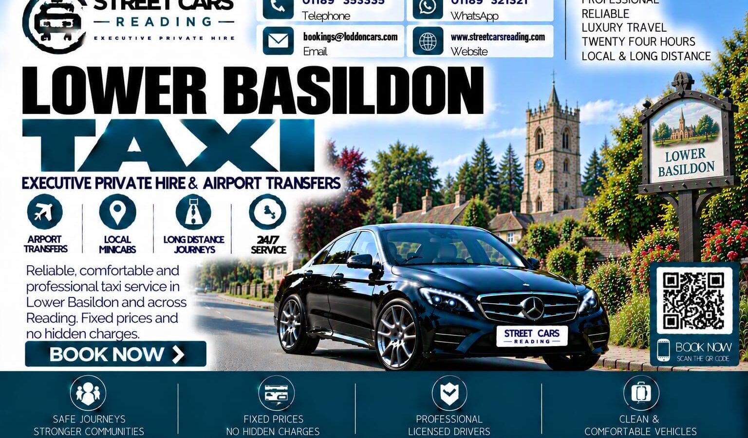 Lower Basildon Taxi Street Cars Reading