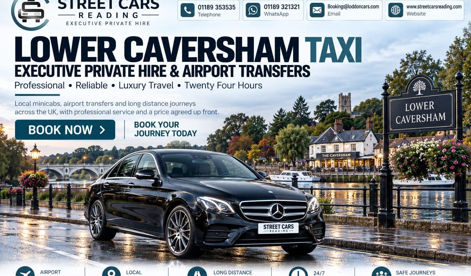 Lower Caversham Taxi Street Cars Reading