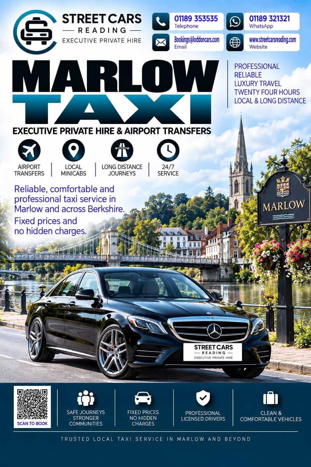 Marlow taxi service near the River Thames
