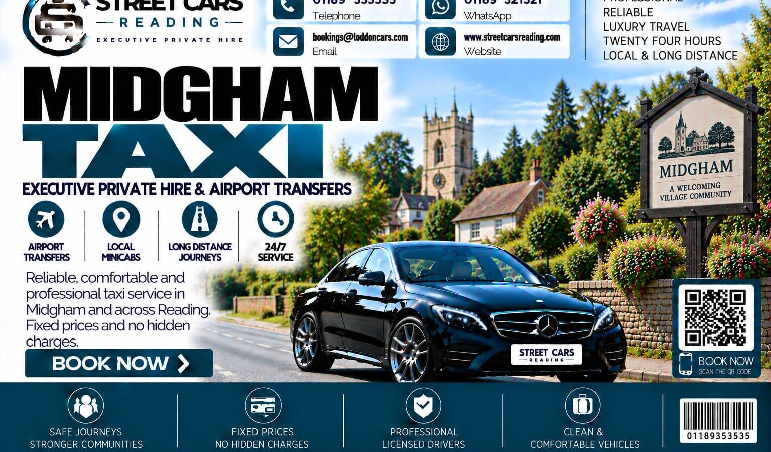 Midgham Taxi Street Cars Reading