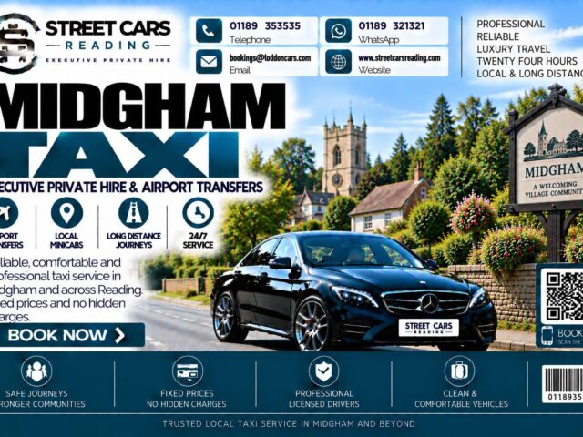 Midgham Taxi Street Cars Reading