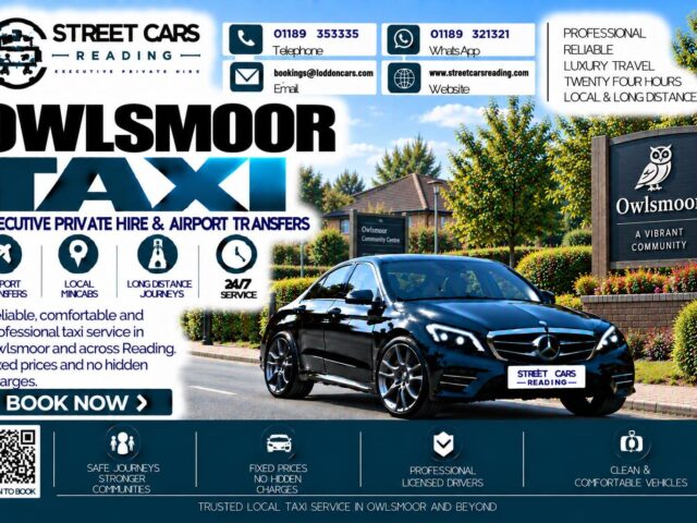 Owlsmoor Taxi Street Cars Reading