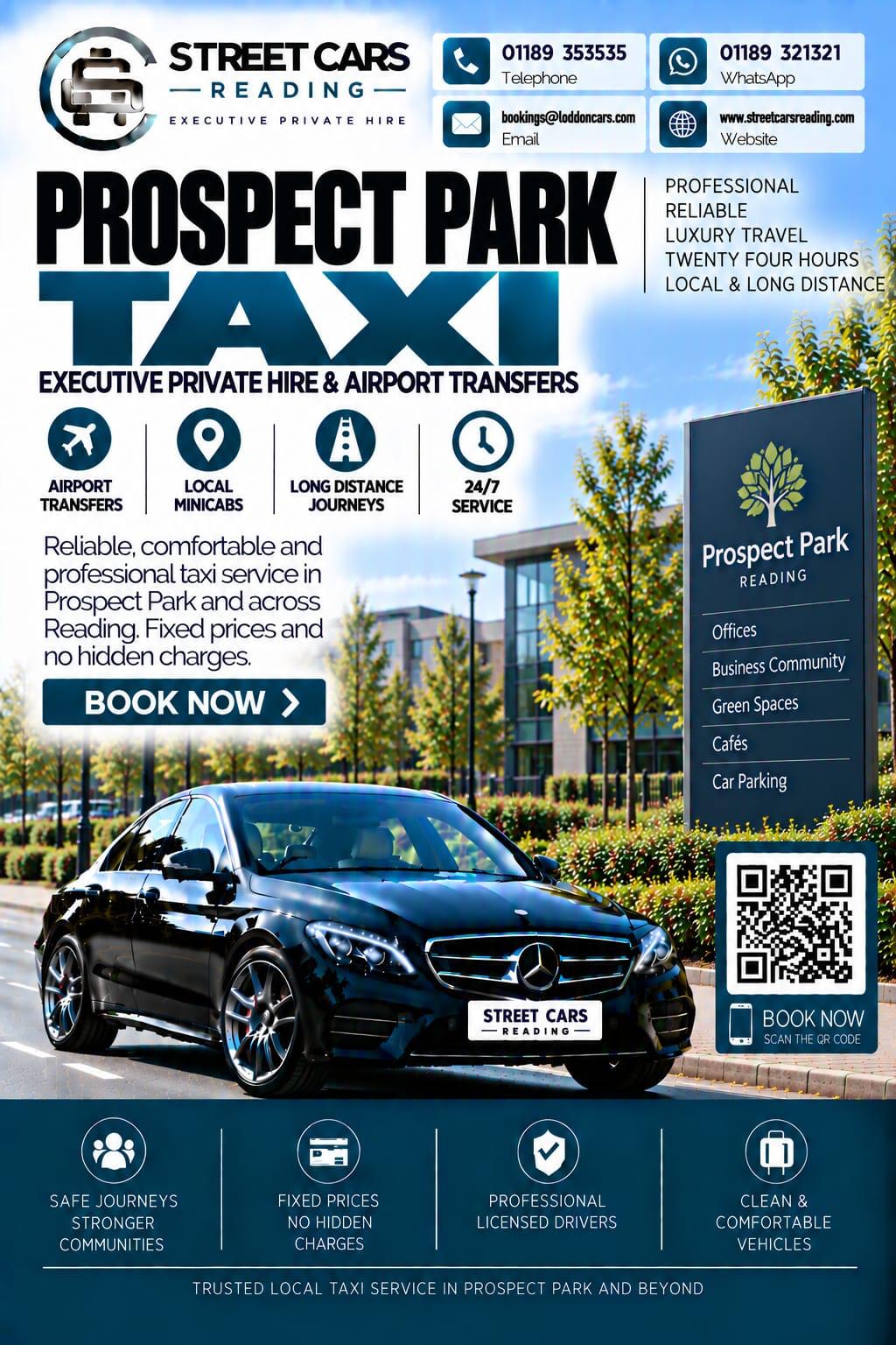 Prospect Park taxi service in Reading Berkshire
