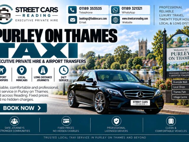 Purley on Thames Taxi Street Cars Reading