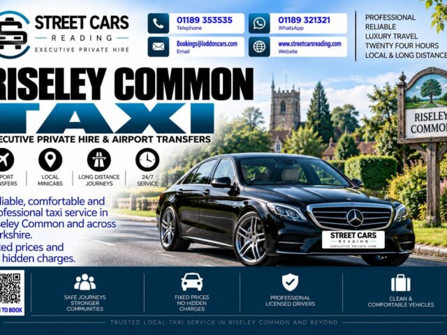 Riseley Common Taxi Street Cars Reading
