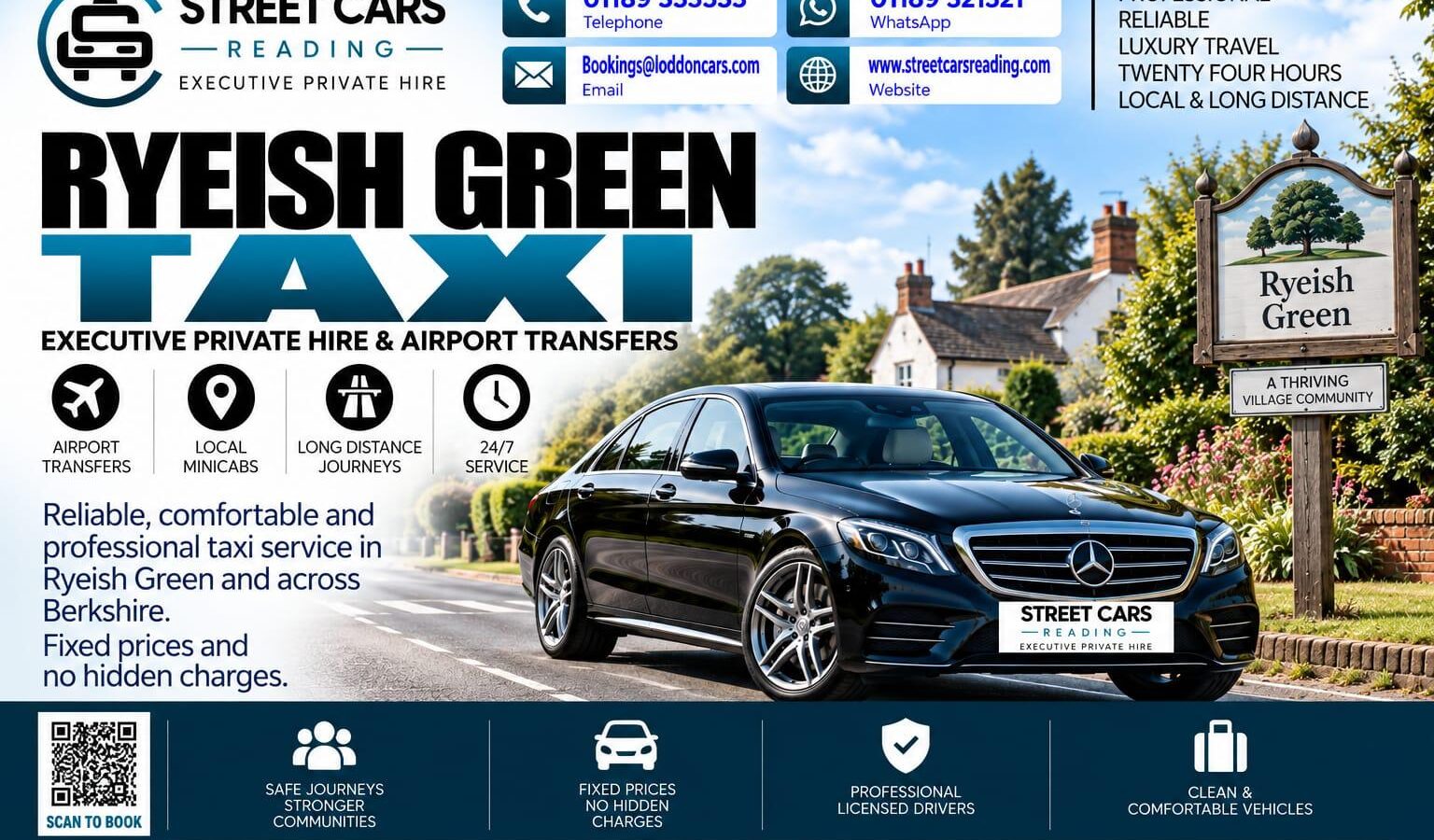 Ryeish Green Taxi Street Cars Reading