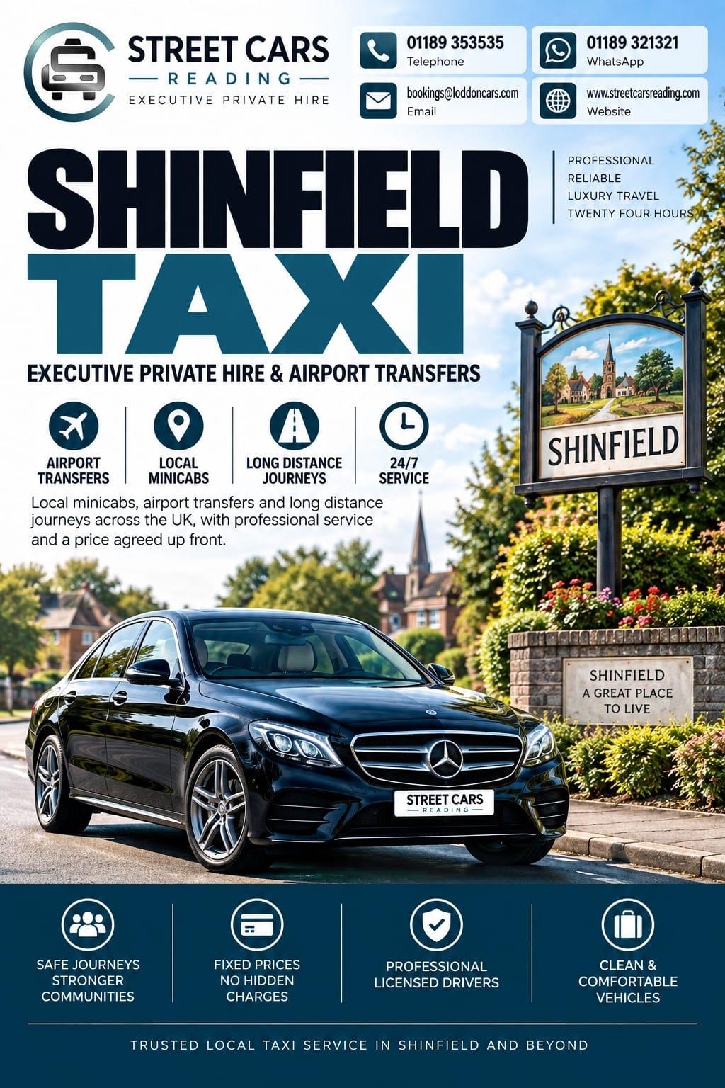 Shinfield taxi service in Reading Berkshire