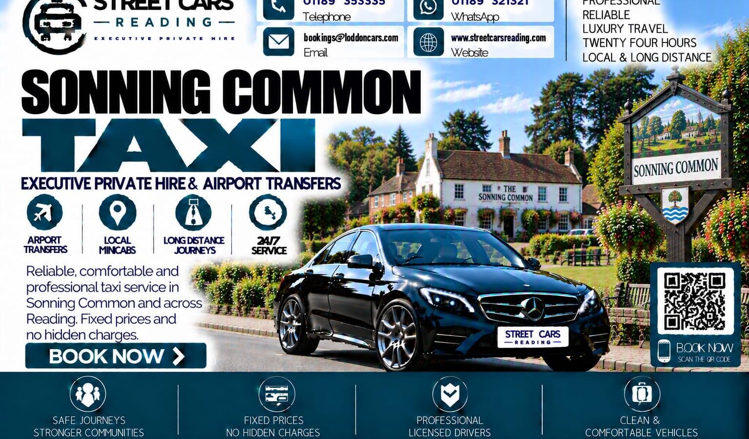 Sonning Common Taxi Street Cars Reading