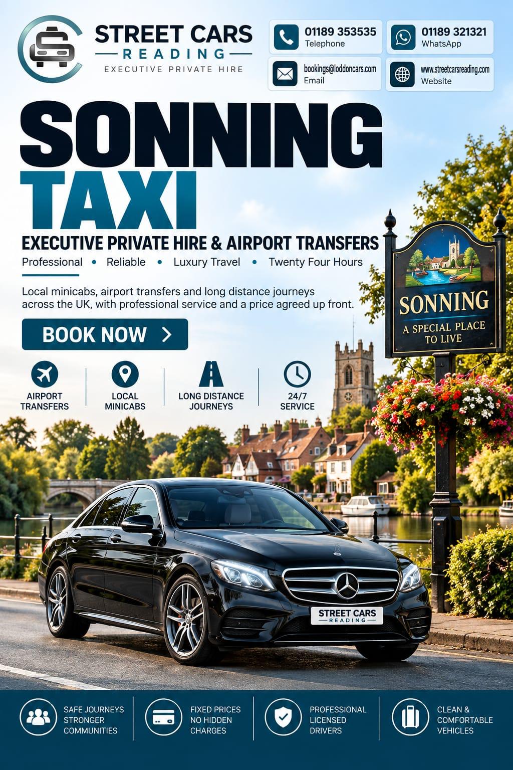 Sonning taxi service in Reading Berkshire