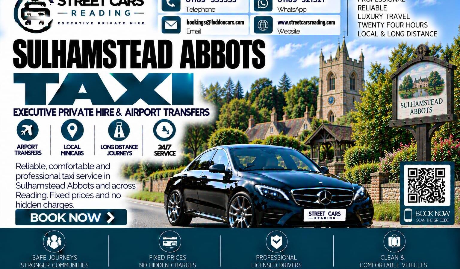 Sulhamstead Abbots Taxi Street Cars Reading