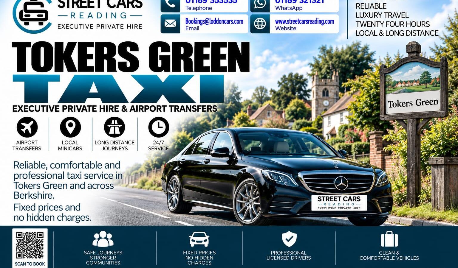 Tokers Green Taxi Street Cars Reading