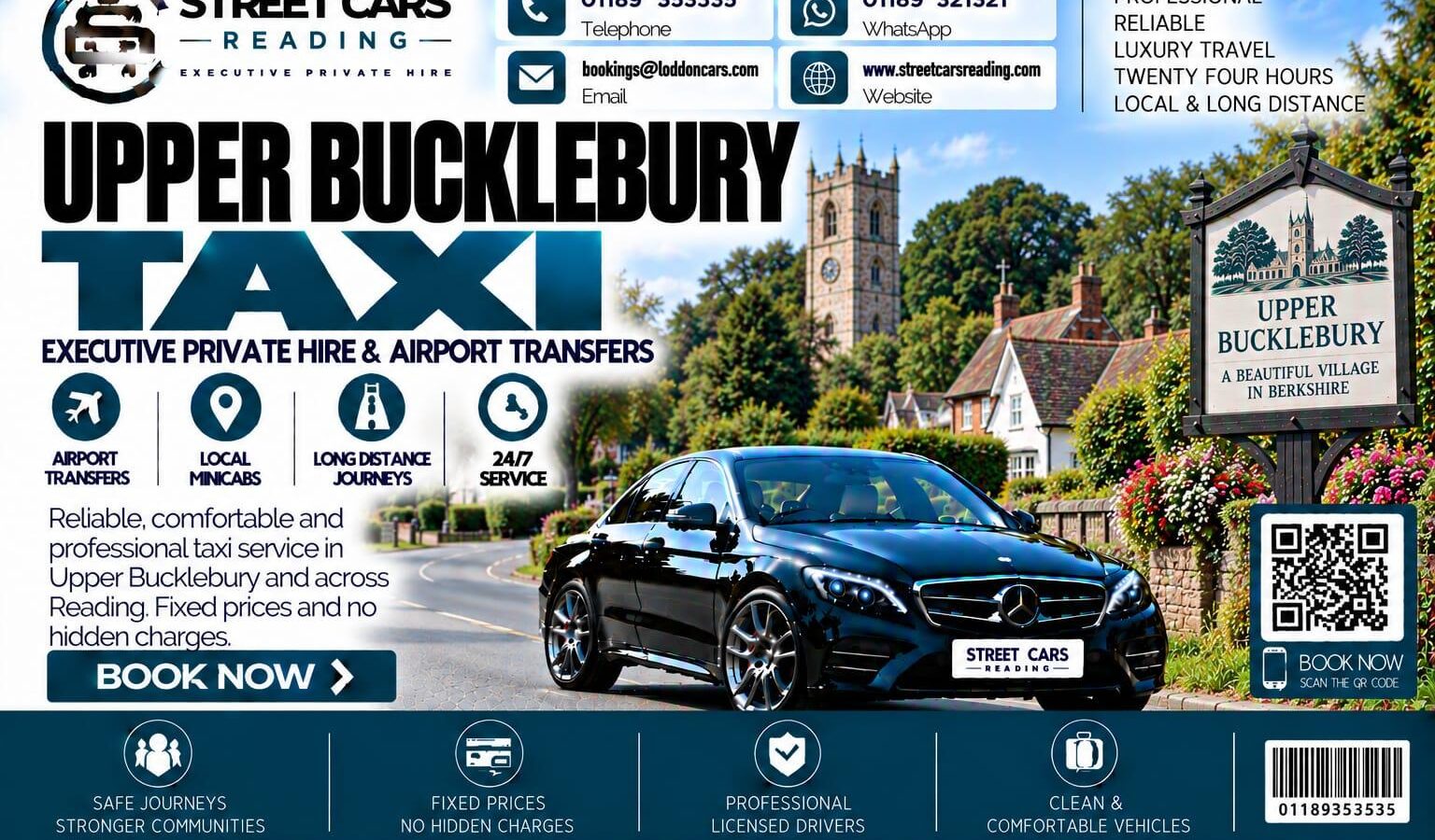 Upper Bucklebury Taxi Street Cars Reading