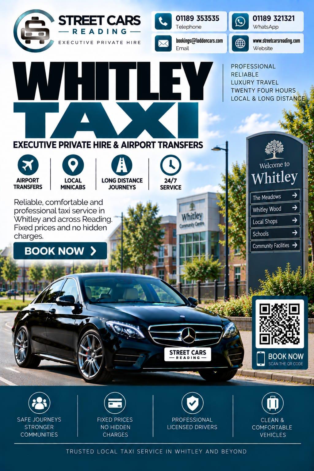 Whitley taxi service in Reading Berkshire