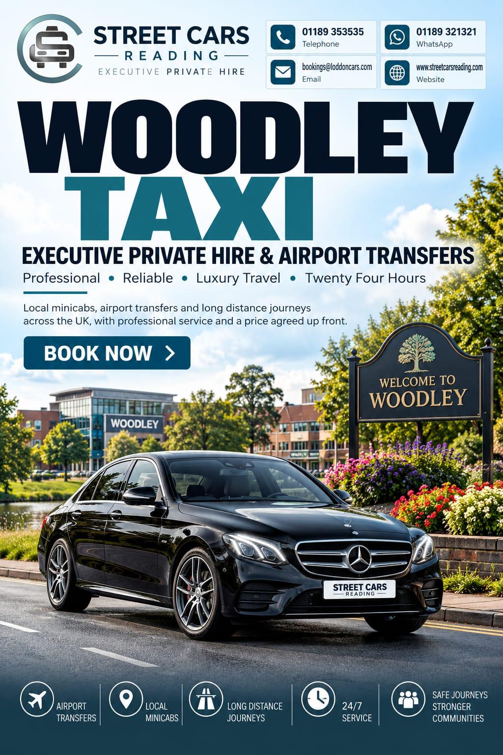 Woodley taxi service in Reading Berkshire