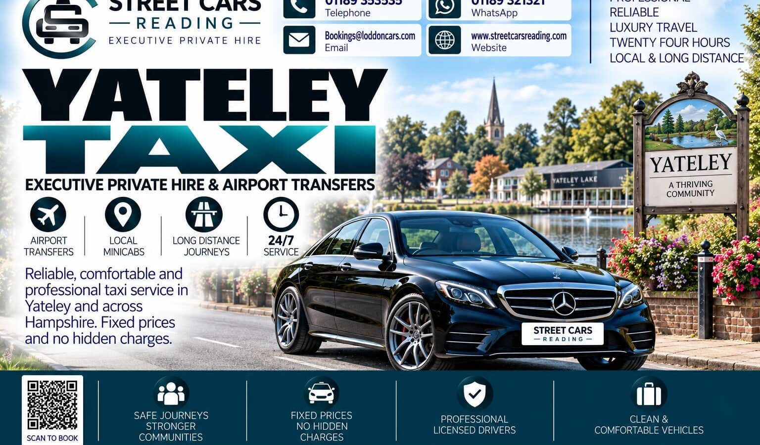 Yateley Taxi Street Cars Reading